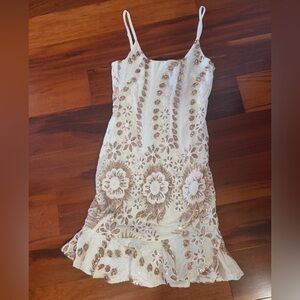 Angel Biba Cream and Gold Floral Camisole